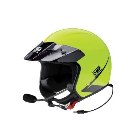 Kask OMP Star żółty fluo z interkomem homologacja ECE 22.06